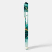 Elegant Teal Gold Watercolor Case (Achterkant / Links)