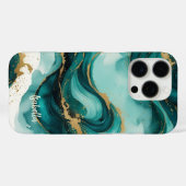 Elegant Teal Gold Watercolor Case (Achterkant (horizontaal))