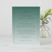 Elegant Teal Gradient Wedding Invitations Kaart (Staand voorkant)