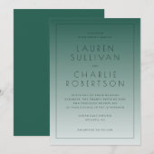 Elegant Teal Gradient Wedding Invitations Kaart (Voorkant / Achterkant)