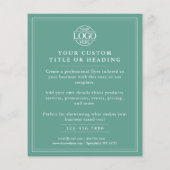 Elegant Teal Green Business Logo Promotional Flyer (Achterkant)