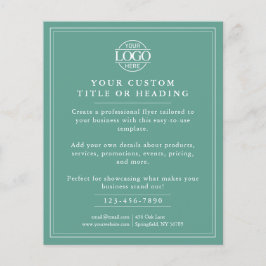 Elegant Teal Green Business Logo Promotional Flyer
