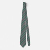 Elegant Teal Green & Silver Diagonal Striped Stropdas (Voorkant)