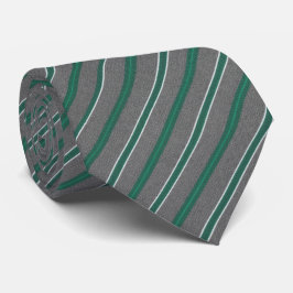Elegant Teal Green & Silver Diagonal Striped Stropdas