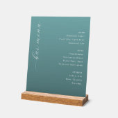 Elegant Teal Minimalist Bar Menu Acryl Bord (Hoek)