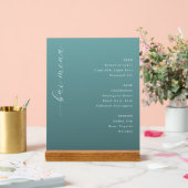 Elegant Teal Minimalist Bar Menu Acryl Bord (Huwelijk)