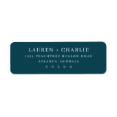 Elegant Teal Minimalist Invitation Etiket (Voorkant)