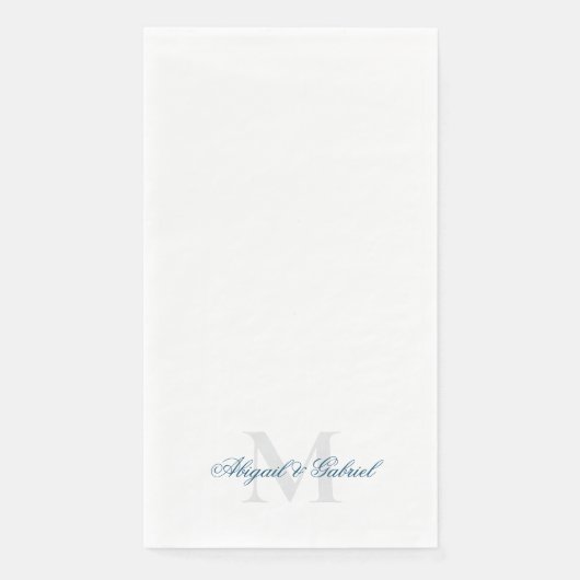 Elegant Teal Monogram Servet (Voorkant)
