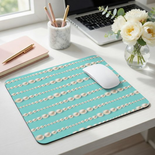 Elegant Teal & Parels Muismat