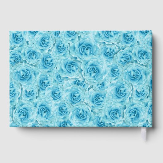 Elegant Teal Rose Floral Quinceanera Silver  Gastenboek (Achterkant)