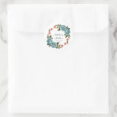 Elegant Teal Rose & Orange Daisey Wedding Ronde Sticker (Tas)
