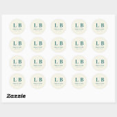 Elegant Teal Serif Wedding Thank You Sticker (Vel)