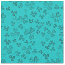 Elegant Teal Shamrock Patroon Cute & Mooie Klaver Stof