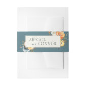 Elegant Teal Terracotta Navy Boho Bloem Uitnodigingen Wikkel (Voorkant Voorbeeld)