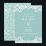 Elegant Teal Turquoise Witte Kant Trouw  Kaart<br><div class="desc">Op maat gemaakt voor elke gelegenheid</div>