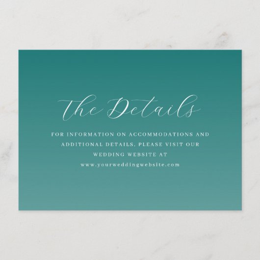 Elegant Teal Typographic Informatiekaartje (Voorkant)