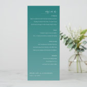 Elegant Teal Wedding Menu (Staand voorkant)