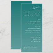Elegant Teal Wedding Menu (Voorkant / Achterkant)