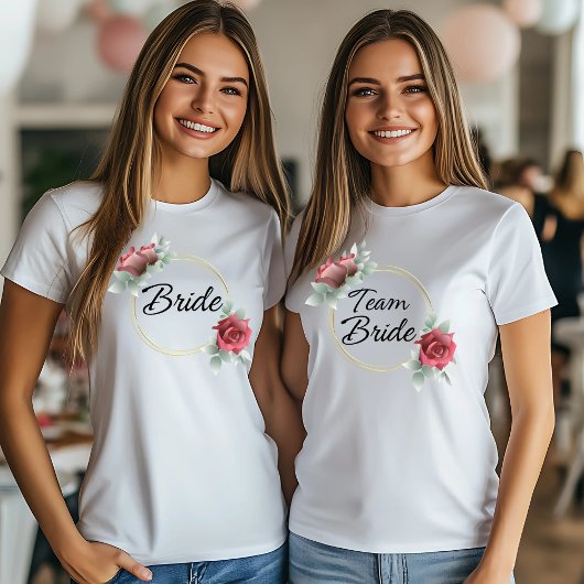 Elegant Team Bride Design voor Bachelorette Party T-shirt