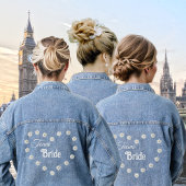 Elegant Team Bruid Hart & Daisy Bloemen Denim Jacket