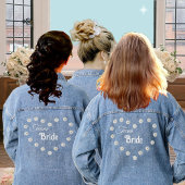 Elegant Team Bruid Hart & Daisy Bloemen Denim Jacket