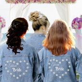 Elegant Team Bruid Hart & Daisy Bloemen Denim Jacket