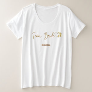 Elegant team bruid Hot Pink bruidsmeisje bruids na Grote Maat T-shirt