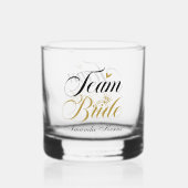 Elegant Team Bruid voeg naam Bruiloft toe Whisky Glas (Voorkant)
