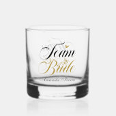 Elegant Team Bruid voeg naam Bruiloft toe Whisky Glas (Achterkant)