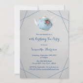 Elegant Teapot Birthday Tea Party Kaart (Voorkant)