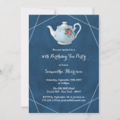 Elegant Teapot Birthday Tea Party Kaart (Voorkant)