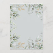 Elegant Teddy Bear Greenery Gold Books voor Baby Informatiekaartje (Achterkant)