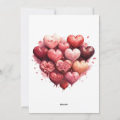 Elegant Teddy Bear Happy 1st Valentine's Day as m Feestdagenkaart (Achterkant)