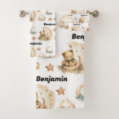 Elegant Teddy Bear Kwekerij Baby shower Bad Handdoek (Insitu)
