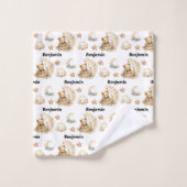 Elegant Teddy Bear Kwekerij Baby shower Bad Handdoek (Wasdoekje)
