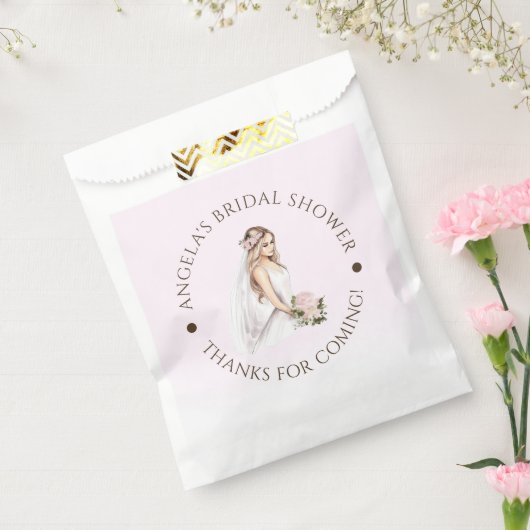 Elegant teder roze bruid-to-be Vrijgezellenfeest Bedankzakje (Gezegeld)