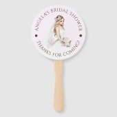 Elegant teder roze bruid-to-be Vrijgezellenfeest Handwaaier (Voorkant)