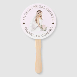 Elegant teder roze bruid-to-be Vrijgezellenfeest Handwaaier