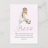 Elegant Teder Roze Bruidsborrel Recept  Informatiekaartje (Voorkant)