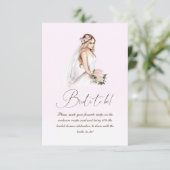 Elegant Teder Roze Bruidsborrel Recept  Informatiekaartje (Staand voorkant)