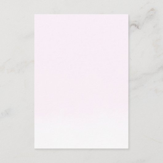 Elegant Teder Roze Bruidsborrel Recept  Informatiekaartje (Achterkant)