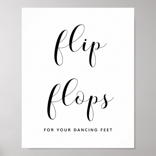 Elegant Teenslippers trouwbord Poster (Voorkant)