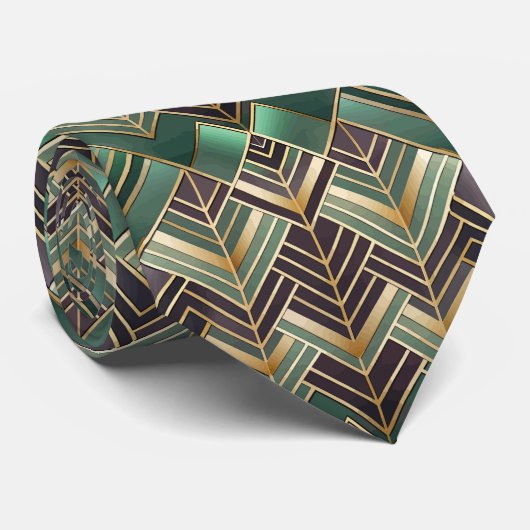 Elegant tegel Art Deco patroon Stropdas (Opgerold)