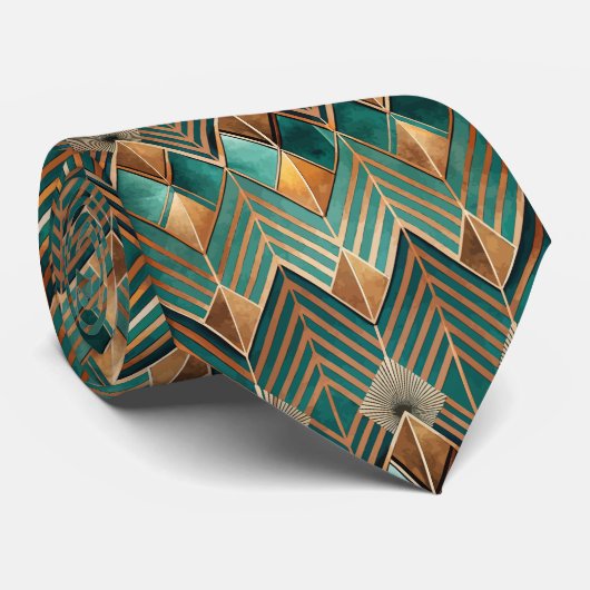 Elegant tegel Art Deco patroon Stropdas (Opgerold)