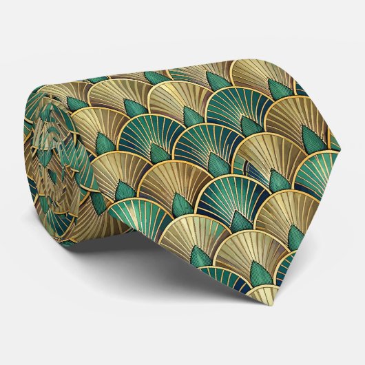Elegant tegel Art Deco patroon Stropdas (Opgerold)