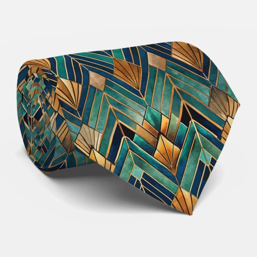 Elegant tegel Art Deco patroon Stropdas (Opgerold)