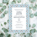 Elegant Tegel Pattern Custom B'nai Bat Bar Mitzvah Kaart<br><div class="desc">Perfecte kaart om een bar mitswa, vleermuis mitswa of andere joodse viering aan te kondigen! Hand gemaakte kunst voor u! VOLLEDIG ! Klik op "Personaliseren" hierboven om de tekst te bewerken. Klik op "bewerken met behulp van design tool" om de lettertypen, kleuren en plaatsingen aan te passen en om het...</div>