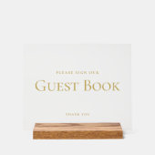 Elegant TEKEN ONS GASTENBOEK Trouwbord Goud Acryl Bord (Voorkant)