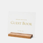 Elegant TEKEN ONS GASTENBOEK Trouwbord Goud Acryl Bord (Hoek)