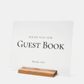 Elegant TEKEN ONS GASTENBOEK Trouwbord Zwart Acryl Bord (Hoek)